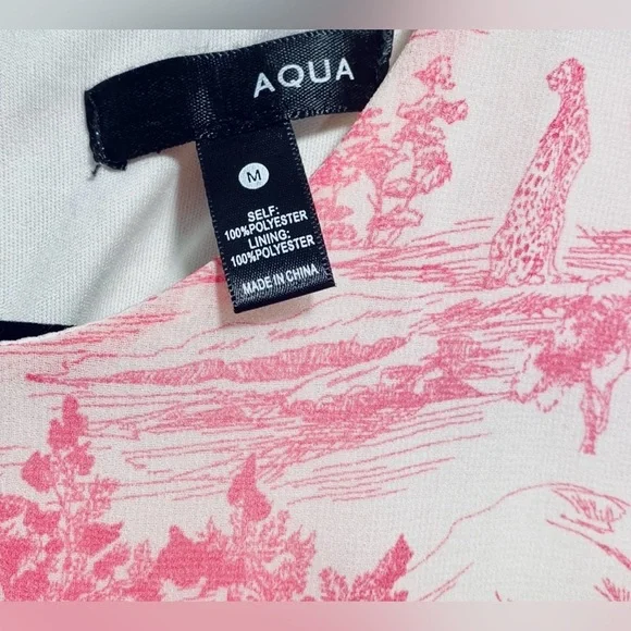 NEW!! Bloomingdale’s exclusive 💕💗 AQUA Toile Printed Ruffled Mini Dress, Sz Med. - Picture 5 of 8